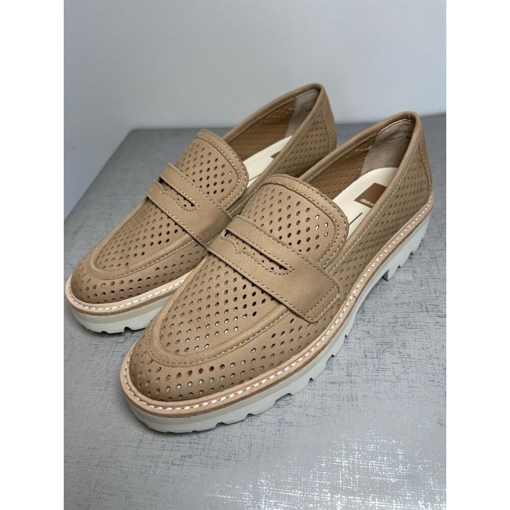 Dolce Malila Chunky Lug Sole Platform Loafers Tan 8.5 Comfort Preppy Shoes